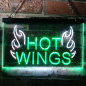 ADVPRO Hot Wings Fast Food Shop Open Display Dual Color LED Neon Sign st6-i3154 - White & Green