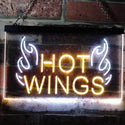 ADVPRO Hot Wings Fast Food Shop Open Display Dual Color LED Neon Sign st6-i3154 - White & Yellow