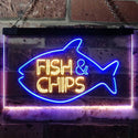 ADVPRO Fish & Chips Fast Food Open Display Dual Color LED Neon Sign st6-i3155 - Blue & Yellow