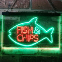 ADVPRO Fish & Chips Fast Food Open Display Dual Color LED Neon Sign st6-i3155 - Green & Red