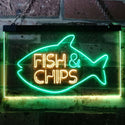 ADVPRO Fish & Chips Fast Food Open Display Dual Color LED Neon Sign st6-i3155 - Green & Yellow