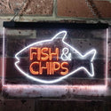 ADVPRO Fish & Chips Fast Food Open Display Dual Color LED Neon Sign st6-i3155 - White & Orange