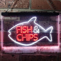 ADVPRO Fish & Chips Fast Food Open Display Dual Color LED Neon Sign st6-i3155 - White & Red