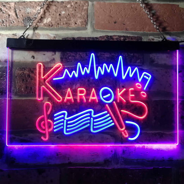 ADVPRO Karaoke Lounge Bar Club Home Music Dual Color LED Neon Sign st6-i3156 - Blue & Red