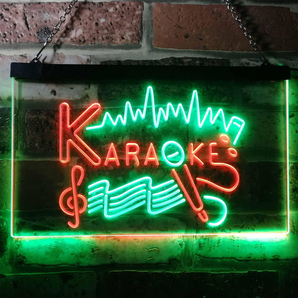 ADVPRO Karaoke Lounge Bar Club Home Music Dual Color LED Neon Sign st6-i3156 - Green & Red