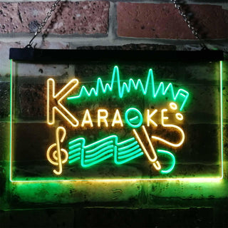 ADVPRO Karaoke Lounge Bar Club Home Music Dual Color LED Neon Sign st6-i3156 - Green & Yellow