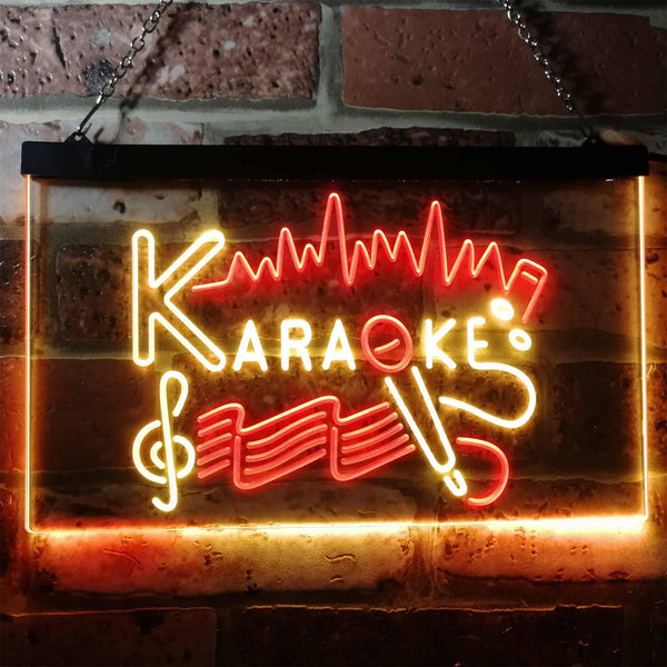 ADVPRO Karaoke Lounge Bar Club Home Music Dual Color LED Neon Sign st6-i3156 - Red & Yellow
