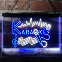 ADVPRO Karaoke Lounge Bar Club Home Music Dual Color LED Neon Sign st6-i3156 - White & Blue