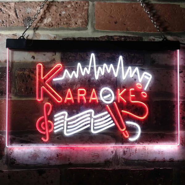 ADVPRO Karaoke Lounge Bar Club Home Music Dual Color LED Neon Sign st6-i3156 - White & Red