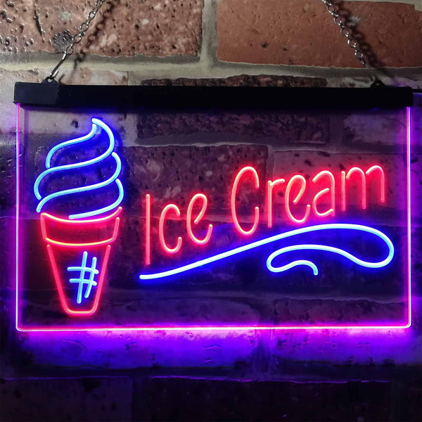 ADVPRO Ice Cream Shop Kid Room Decoration Display Dual Color LED Neon Sign st6-i3157 - Blue & Red