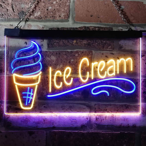 ADVPRO Ice Cream Shop Kid Room Decoration Display Dual Color LED Neon Sign st6-i3157 - Blue & Yellow