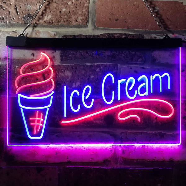 ADVPRO Ice Cream Shop Kid Room Decoration Display Dual Color LED Neon Sign st6-i3157 - Red & Blue