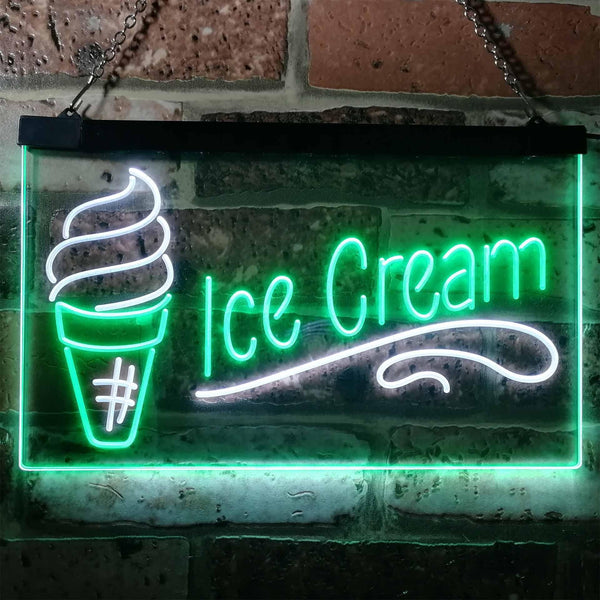 ADVPRO Ice Cream Shop Kid Room Decoration Display Dual Color LED Neon Sign st6-i3157 - White & Green