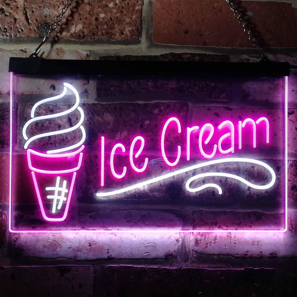 ADVPRO Ice Cream Shop Kid Room Decoration Display Dual Color LED Neon Sign st6-i3157 - White & Purple