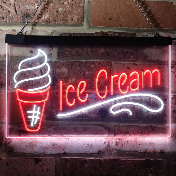 ADVPRO Ice Cream Shop Kid Room Decoration Display Dual Color LED Neon Sign st6-i3157 - White & Red