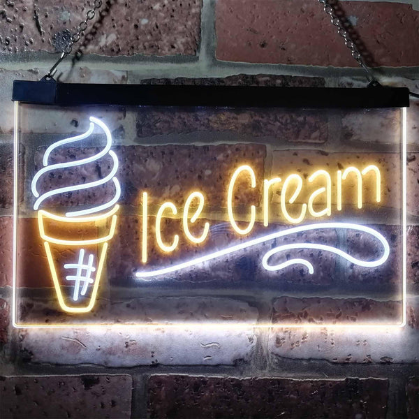 ADVPRO Ice Cream Shop Kid Room Decoration Display Dual Color LED Neon Sign st6-i3157 - White & Yellow