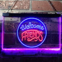 ADVPRO Welcome Friends Classic Display Home Bar Dual Color LED Neon Sign st6-i3158 - Blue & Red