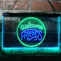 ADVPRO Welcome Friends Classic Display Home Bar Dual Color LED Neon Sign st6-i3158 - Green & Blue