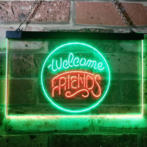 ADVPRO Welcome Friends Classic Display Home Bar Dual Color LED Neon Sign st6-i3158 - Green & Red