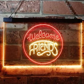 ADVPRO Welcome Friends Classic Display Home Bar Dual Color LED Neon Sign st6-i3158 - Red & Yellow