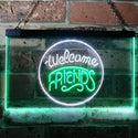 ADVPRO Welcome Friends Classic Display Home Bar Dual Color LED Neon Sign st6-i3158 - White & Green