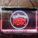 ADVPRO Welcome Friends Classic Display Home Bar Dual Color LED Neon Sign st6-i3158 - White & Red