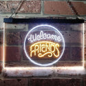 ADVPRO Welcome Friends Classic Display Home Bar Dual Color LED Neon Sign st6-i3158 - White & Yellow