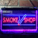 ADVPRO Smoke Shop Cigarettes Cigar Shop Open Dual Color LED Neon Sign st6-i3159 - Blue & Red