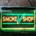 ADVPRO Smoke Shop Cigarettes Cigar Shop Open Dual Color LED Neon Sign st6-i3159 - Green & Yellow