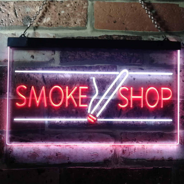 ADVPRO Smoke Shop Cigarettes Cigar Shop Open Dual Color LED Neon Sign st6-i3159 - White & Red
