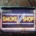 ADVPRO Smoke Shop Cigarettes Cigar Shop Open Dual Color LED Neon Sign st6-i3159 - White & Yellow