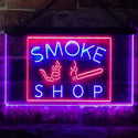 ADVPRO Smoke Shop Cigars Cigarette Vape Wall Decor Dual Color LED Neon Sign st6-i3160 - Red & Blue