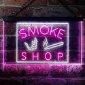 ADVPRO Smoke Shop Cigars Cigarette Vape Wall Decor Dual Color LED Neon Sign st6-i3160 - White & Purple
