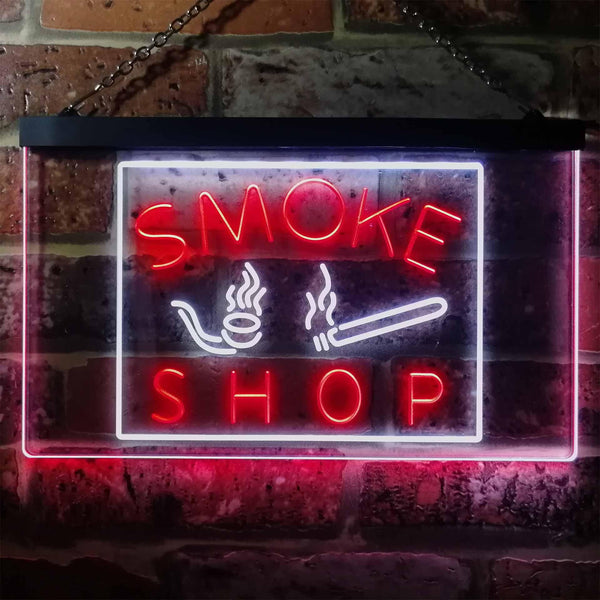 ADVPRO Smoke Shop Cigars Cigarette Vape Wall Decor Dual Color LED Neon Sign st6-i3160 - White & Red