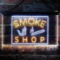 ADVPRO Smoke Shop Cigars Cigarette Vape Wall Decor Dual Color LED Neon Sign st6-i3160 - White & Yellow