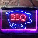 ADVPRO BBQ Pig Restaurant Open Display Dual Color LED Neon Sign st6-i3161 - Blue & Red