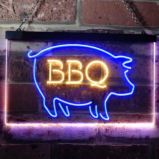 ADVPRO BBQ Pig Restaurant Open Display Dual Color LED Neon Sign st6-i3161 - Blue & Yellow