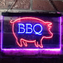 ADVPRO BBQ Pig Restaurant Open Display Dual Color LED Neon Sign st6-i3161 - Red & Blue