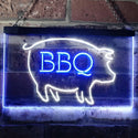 ADVPRO BBQ Pig Restaurant Open Display Dual Color LED Neon Sign st6-i3161 - White & Blue