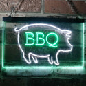 ADVPRO BBQ Pig Restaurant Open Display Dual Color LED Neon Sign st6-i3161 - White & Green