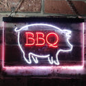 ADVPRO BBQ Pig Restaurant Open Display Dual Color LED Neon Sign st6-i3161 - White & Red