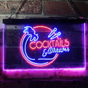 ADVPRO Cocktails & Dreams Bar Pub Club Dual Color LED Neon Sign st6-i3163 - Red & Blue