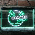 ADVPRO Cocktails & Dreams Bar Pub Club Dual Color LED Neon Sign st6-i3163 - White & Green