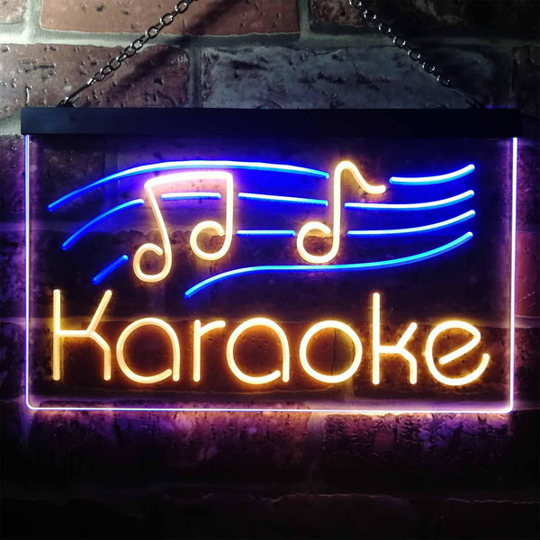 ADVPRO Karaoke Music Note Dual Color LED Neon Sign st6-i3164 - Blue & Yellow
