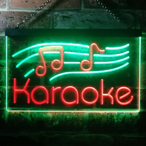ADVPRO Karaoke Music Note Dual Color LED Neon Sign st6-i3164 - Green & Red