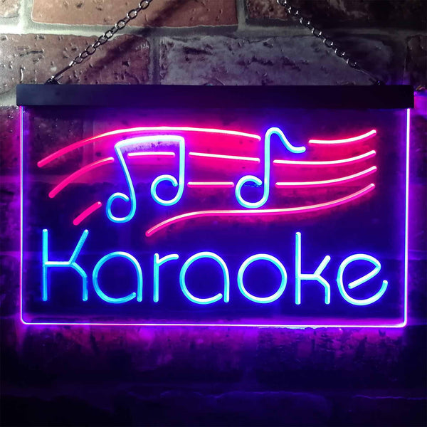 ADVPRO Karaoke Music Note Dual Color LED Neon Sign st6-i3164 - Red & Blue