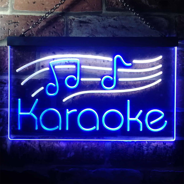 ADVPRO Karaoke Music Note Dual Color LED Neon Sign st6-i3164 - White & Blue