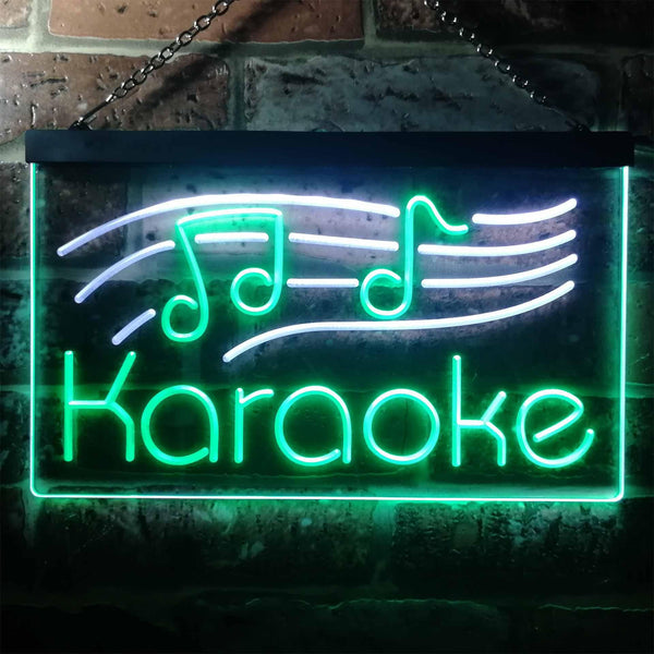 ADVPRO Karaoke Music Note Dual Color LED Neon Sign st6-i3164 - White & Green