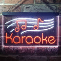 ADVPRO Karaoke Music Note Dual Color LED Neon Sign st6-i3164 - White & Orange