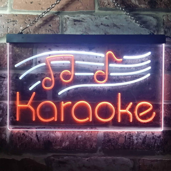 ADVPRO Karaoke Music Note Dual Color LED Neon Sign st6-i3164 - White & Orange